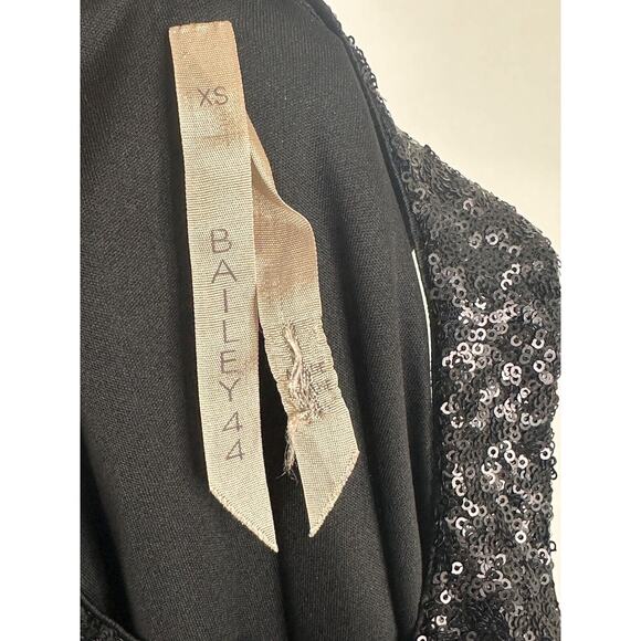 Bailey 44 Womens Knit Sequined Zip Front Mini Tank Dress Black Size XS - Picture 4 of 6